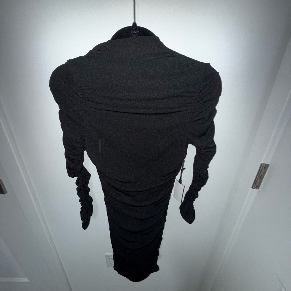 Astr Black Ruched Dress